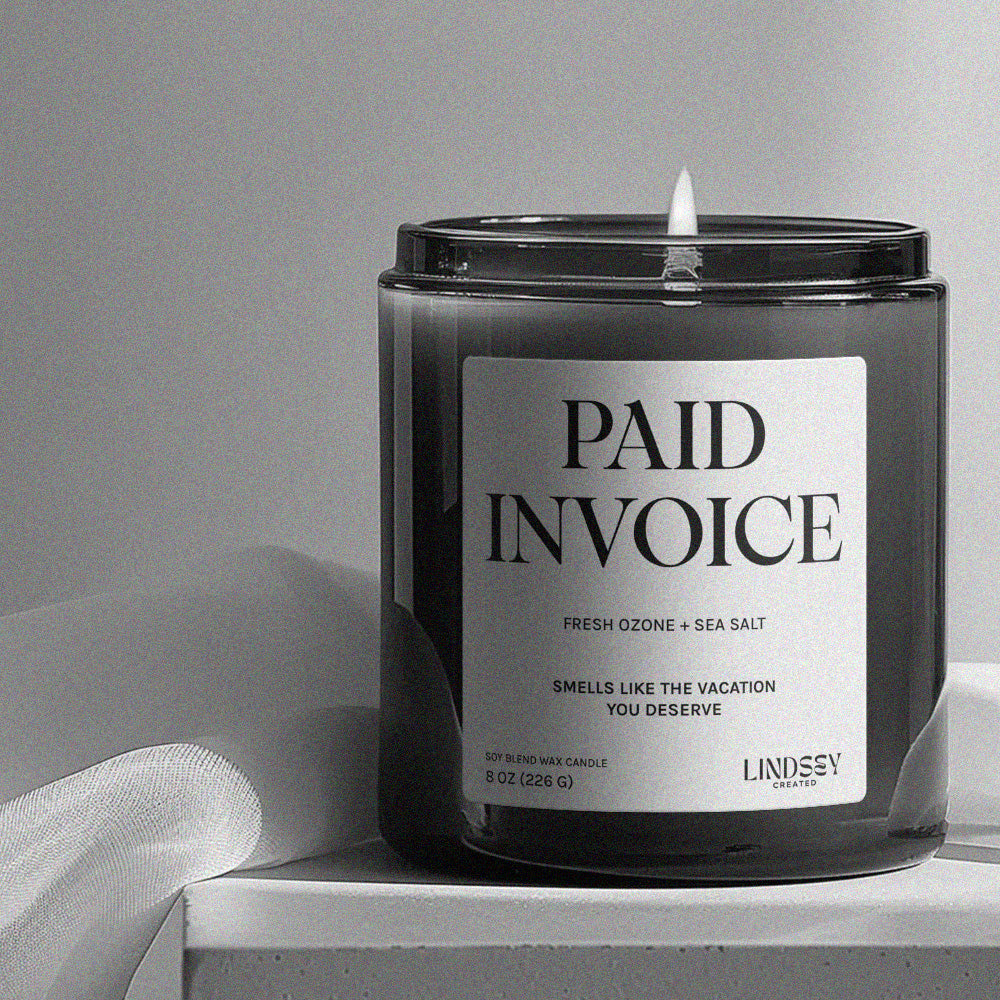 Jar candle on the corner of a desk